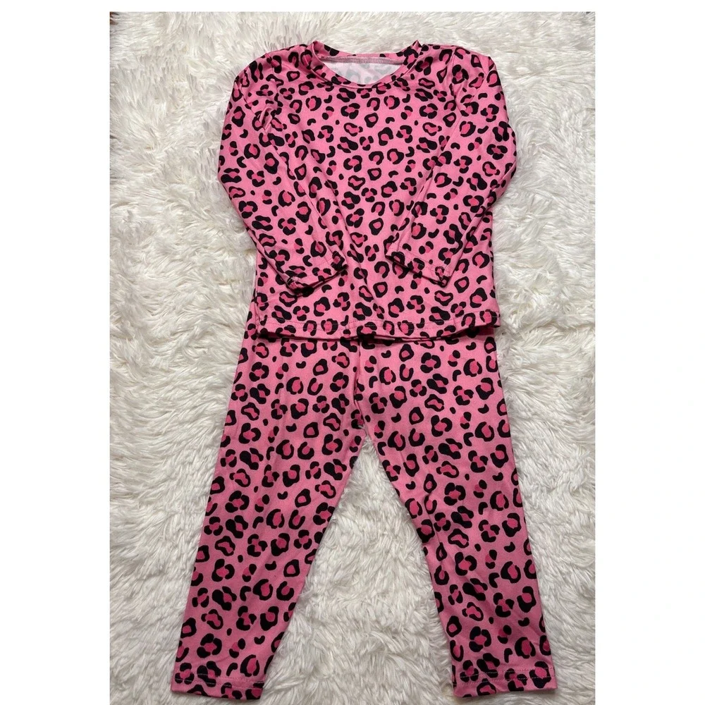 SHEIN Toddler Girls Clothing Bundle Size 2-3Y Leopard Cat Pink Mix Match 8pc